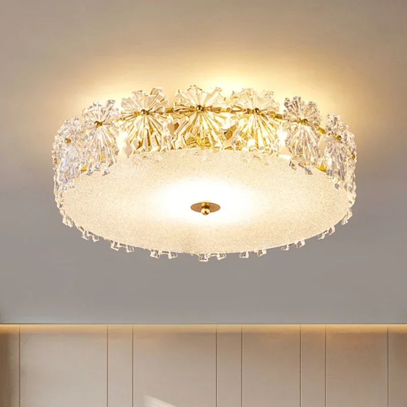 

Modern Minimalist LED Ceiling Lamp Luxury Crystal Glass Maple Leaf Chandelier Living Room Decoration Bedroom Indoor Lighting