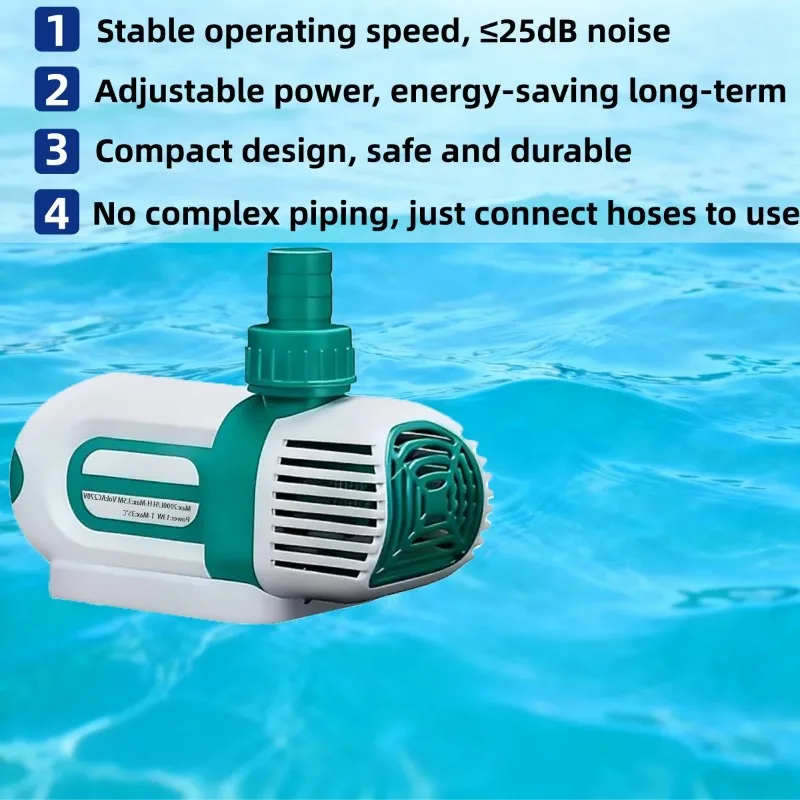 25dB Silent Intelligent Micro Variable Frequency Pump 6000L/H Fish Tank/Balcony Pool Amphibious Suction Pump