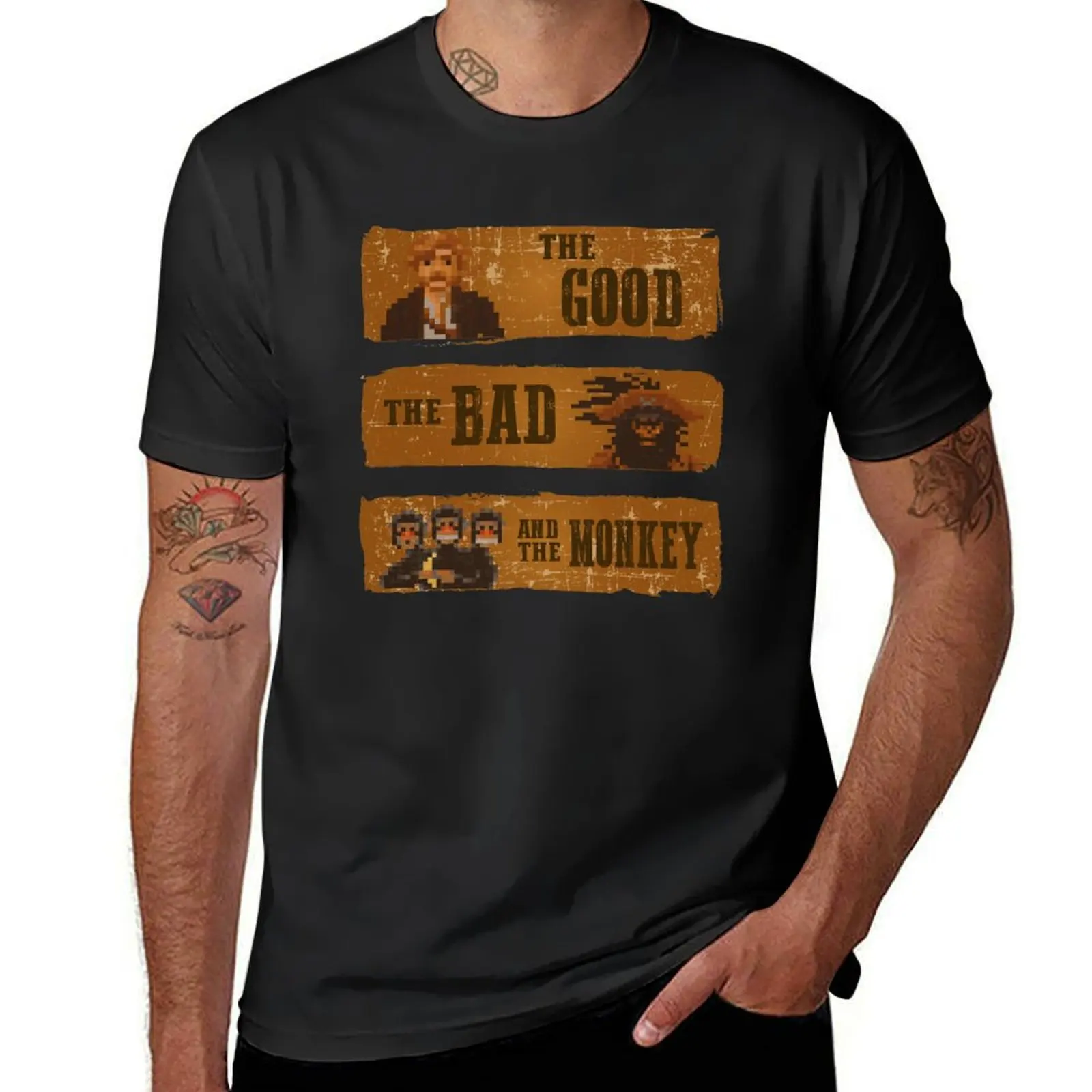 

The good, the bad and the monkey T-Shirt funnys animal prinfor boys quick drying mens graphic t-shirts big and tall