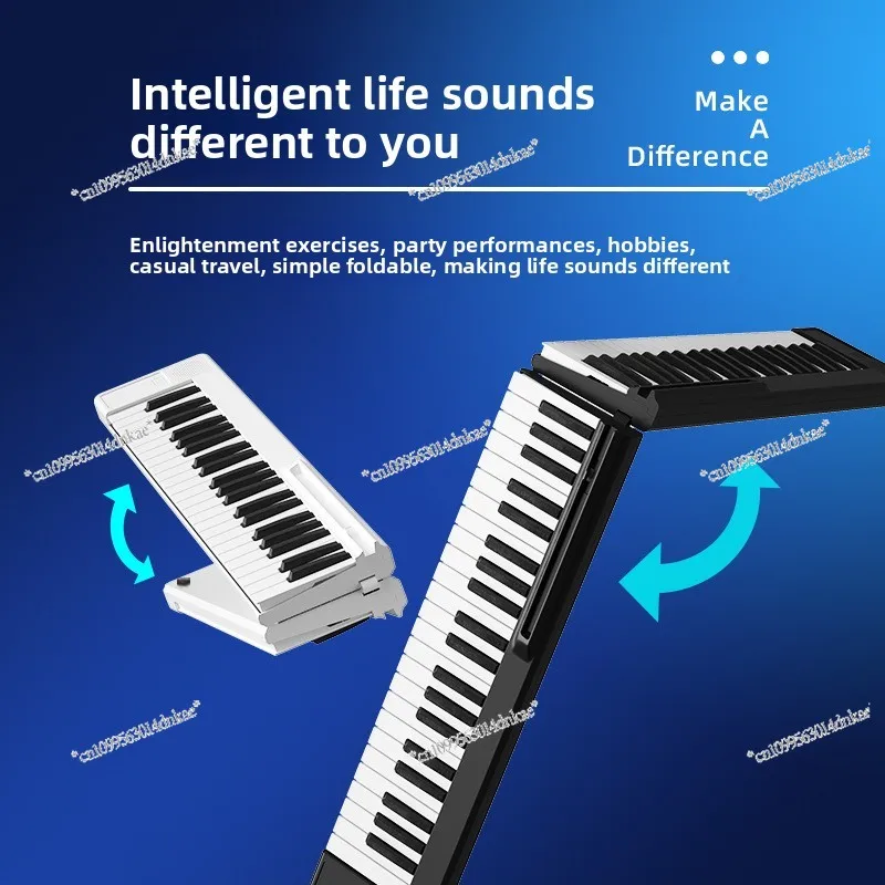 Portable Folding Electronic Piano 88 Keys Thickened MIDI Keyboard Bluetooth Charging, Folding Piano 88 Keys