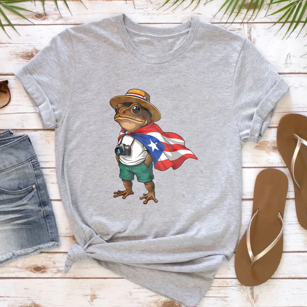 Coqui Frog Puerto Rico T-Shirt Boricua Taino Graphic Shirt Island Pride Tee Funny Puerto Ricans Unisex Tshirt Men Women Tops