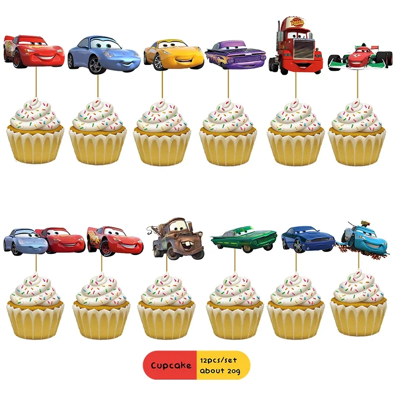 Disney Cars Birthday Party Decoration Lightning Mcqueen Balloon Sticker Honeycomb Spiral Cupcake Baby Shower Supplies for Kids