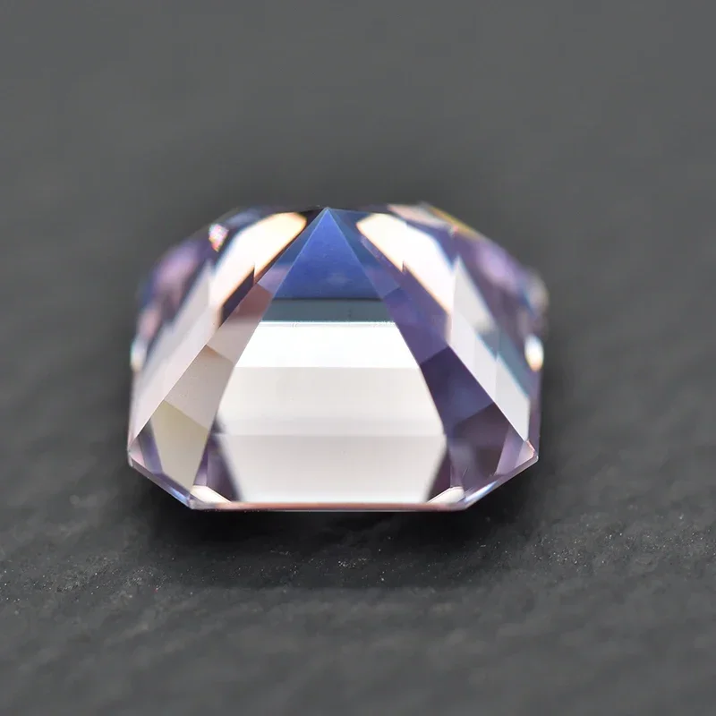 Moissanite Stone Asscher Cut Light Purple Color Loose Gemstone Lab Grown Moissanite Jewelry Material with GRA Certificated