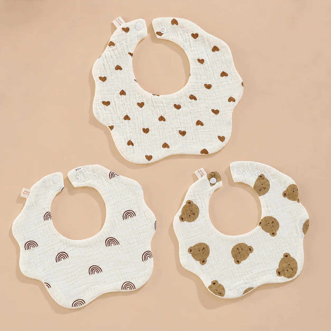 3PCS/4PCS Cotton Gauze Baby Feeding Bibs Summer Soft Petal Infants Print Saliva Towel Newborn Toddler Burp Cloth Kids Bib
