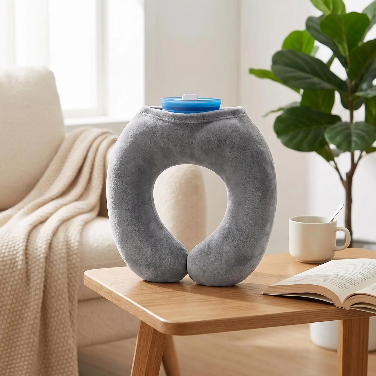Neck Cooling Pad Contoured U Shape Neck Ice Pack Translucent Body Wide Opening for Hot Days