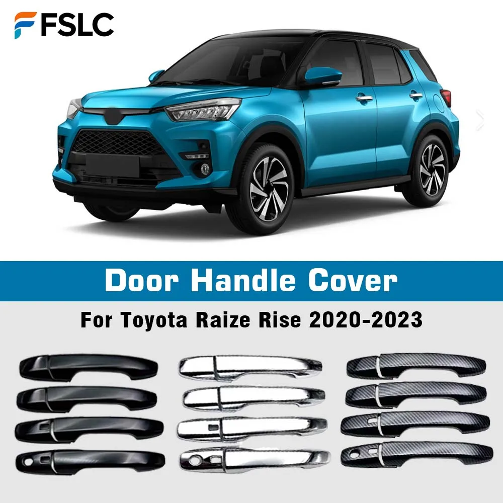 

Door Handle Cover For Toyota Raize Rise 2020 2022 2023 Car Decoration Carbon Fiber Chrome Silver Glossy Black Cars Accessories