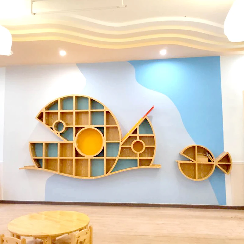 Creative Whale Animal Shaped Bookcase Picture Book Library Kindergarten Library Wall Decoration Shelf Minimalist Bookcase