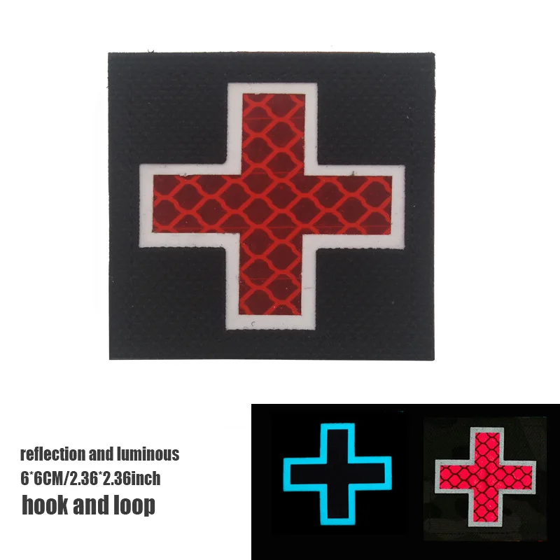 Emergency Rescue Kit Sticker Reflective Luminous Badge Medical First Aid Kit Sticker Military Patches for Clothing Sewing Patch