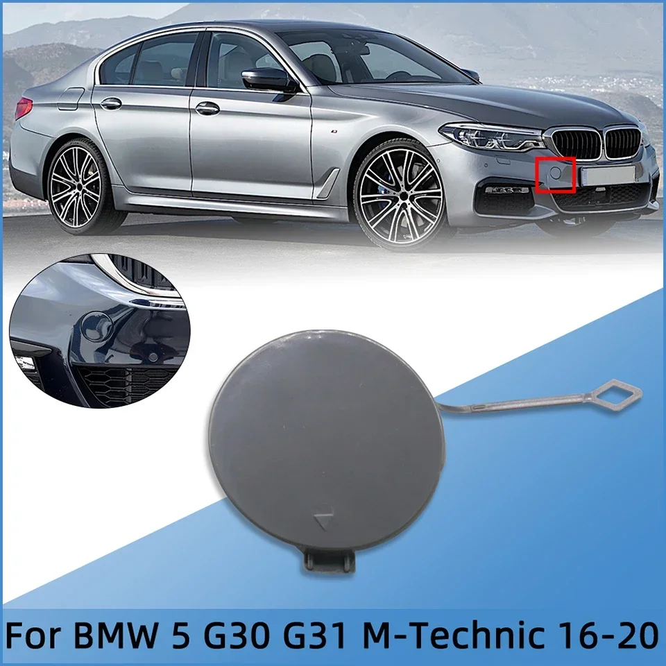 

For BMW 5 2016 2017 2018 2019 2020 G30 G31 M-Tehnic Front Bumper Tow Hook Eye Cap Trailer Cover Shell With Color 51118069068