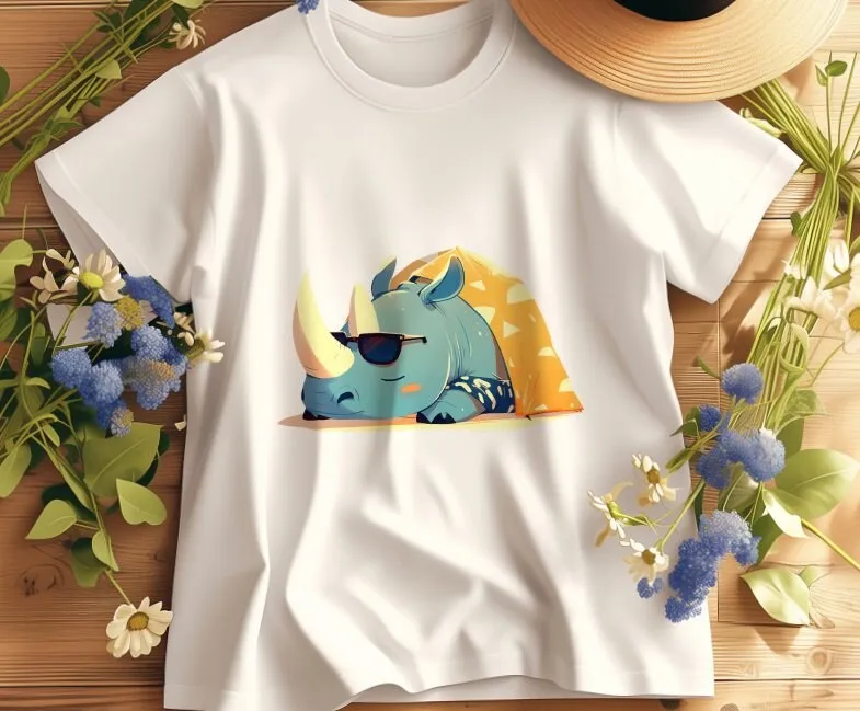 Rhino Tent Slumber T Shirt Safari Wildlife Casual Nature Lover Fun Animal Camping Design Top