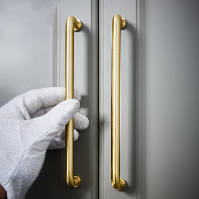 Light Luxury Nordic Cabinet Handle Drawer Wardrobe Handle Brass Gold Simple French Modern Cabinet Door Wine Cabinet Handle