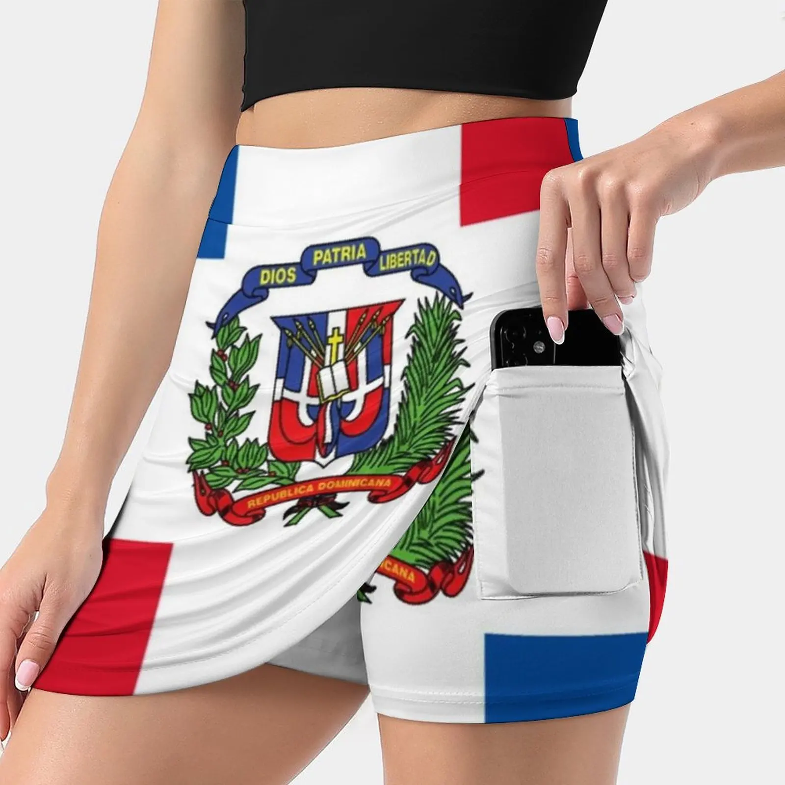 Dominican Republic Women's skirt With Hide Pocket Tennis Skirt Golf Skirts Badminton Skirts Running skirts Dominican Republic