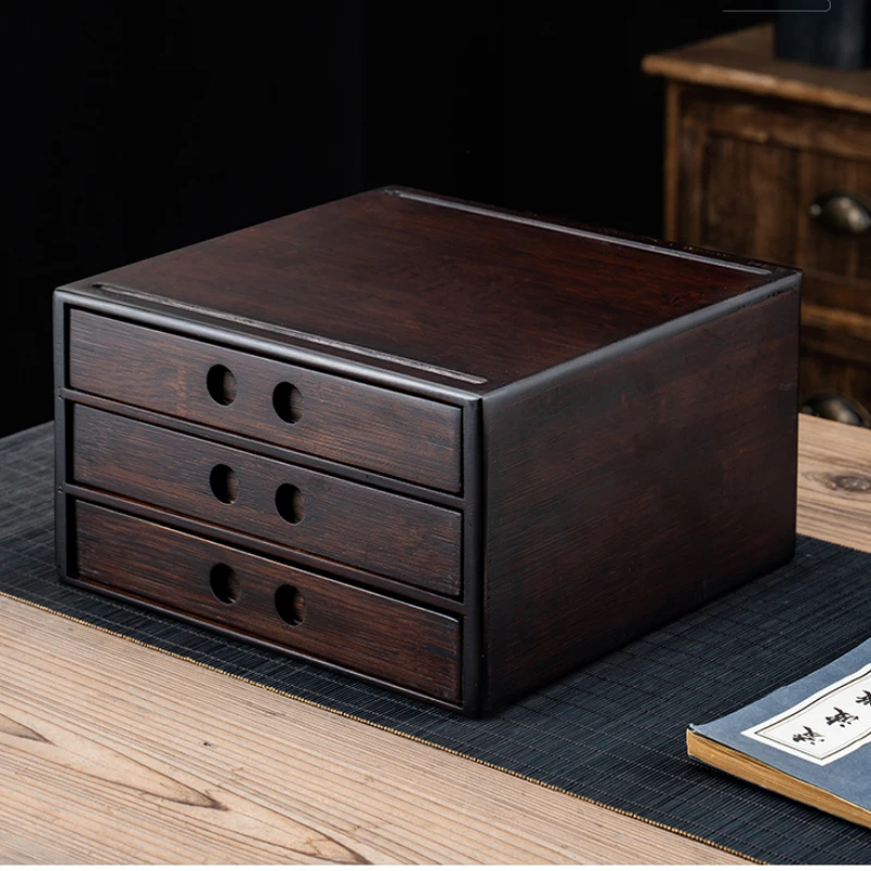 

Bamboo Pu'er Tea Storage Boxes MultiLayer Separator Cut Tea Tray with Kung Fu Tea Set Ceremony Accessories Food Storage Drawer