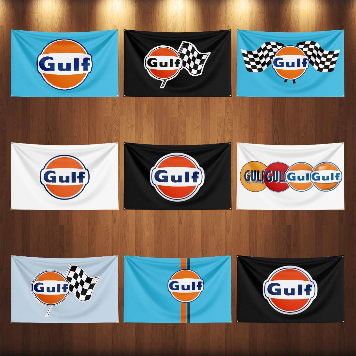 3x5 Ft G-Gulfs Motor Car Oil Flag Motoring Racing Workshop Car Banners Tapestry Flag Outdoor For Decoration Engine Oil