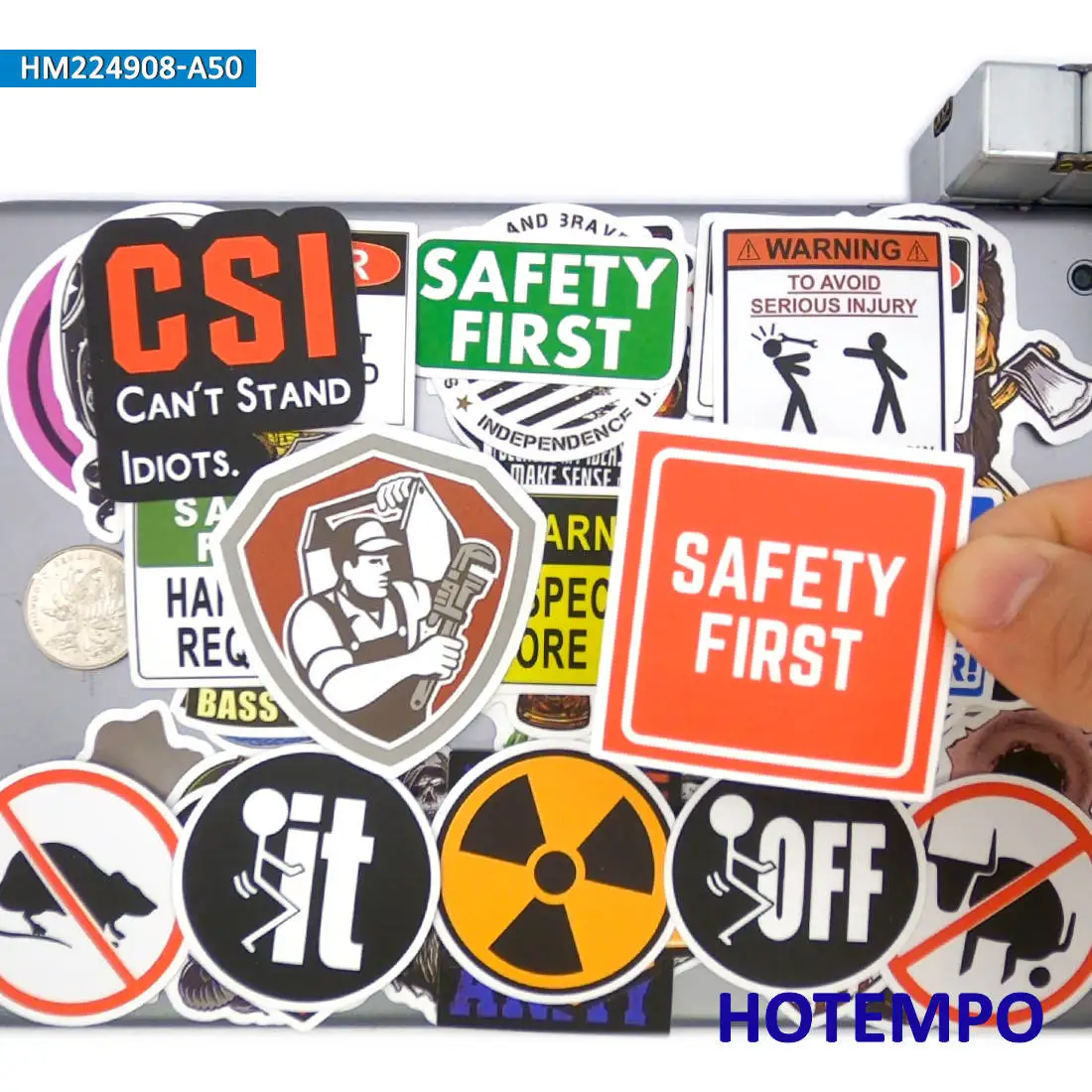 20/30/50PCS Safety Warning Stickers Caution Tips Danger Sign Helmets Decals for Luggage Laptop Phone Bike Motorcycle Car Sticker