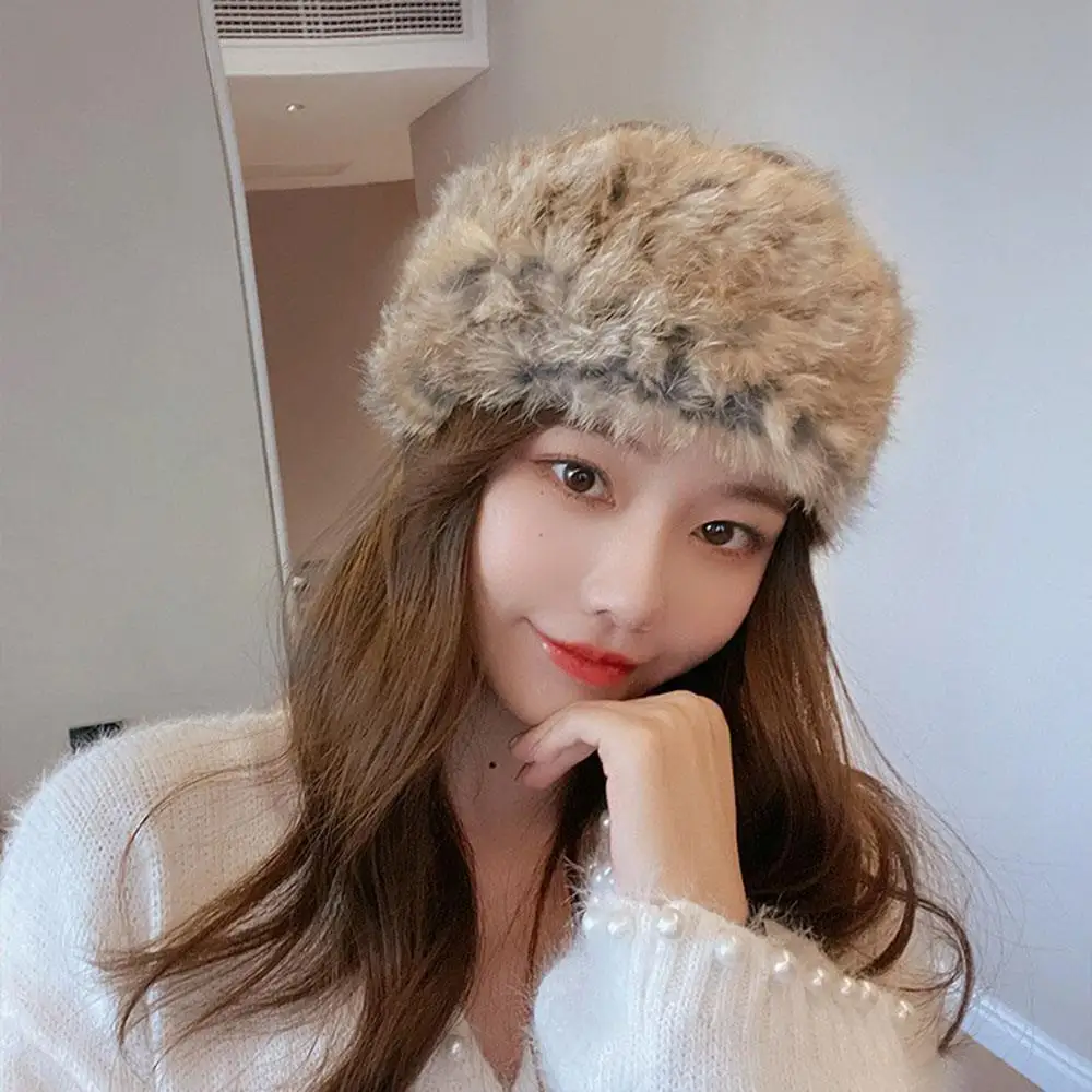 

Настоящая повязка для волос, теплая повязка на голову с широкими полями, повязка на голову, меховая шапка, зимняя эластичная повязка из кроличьего меха двойного назначения для женщин, теплая повязка на голову