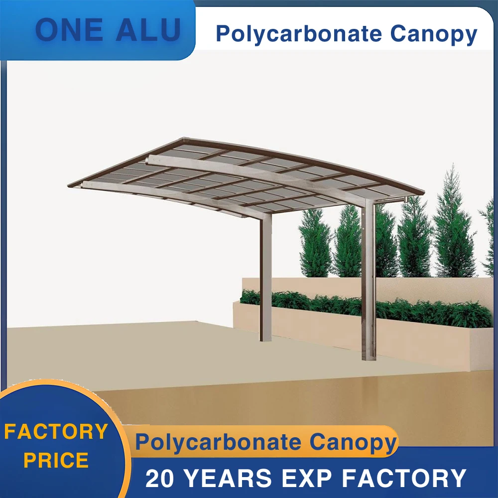 Polycarbonate awning canopy with Aluminum Alloy Frame Polycarbonate Sheet Roofing Garages&canopies Sun Shade Arched Roof