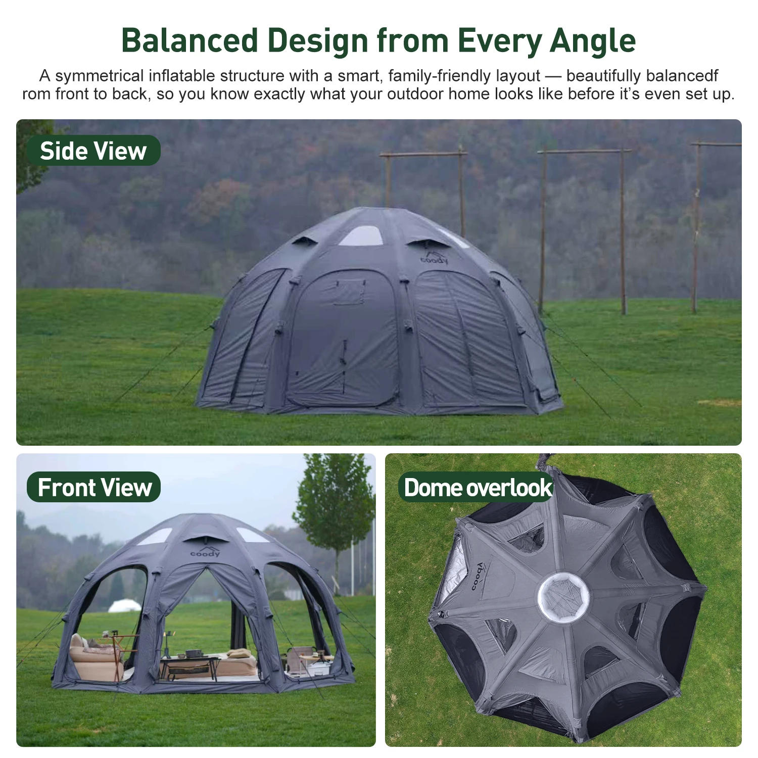 

Gas Tent - Grey, Hot Selling New Winter Air Cushion Tent, Inflatable Cabin Shelter for Camping