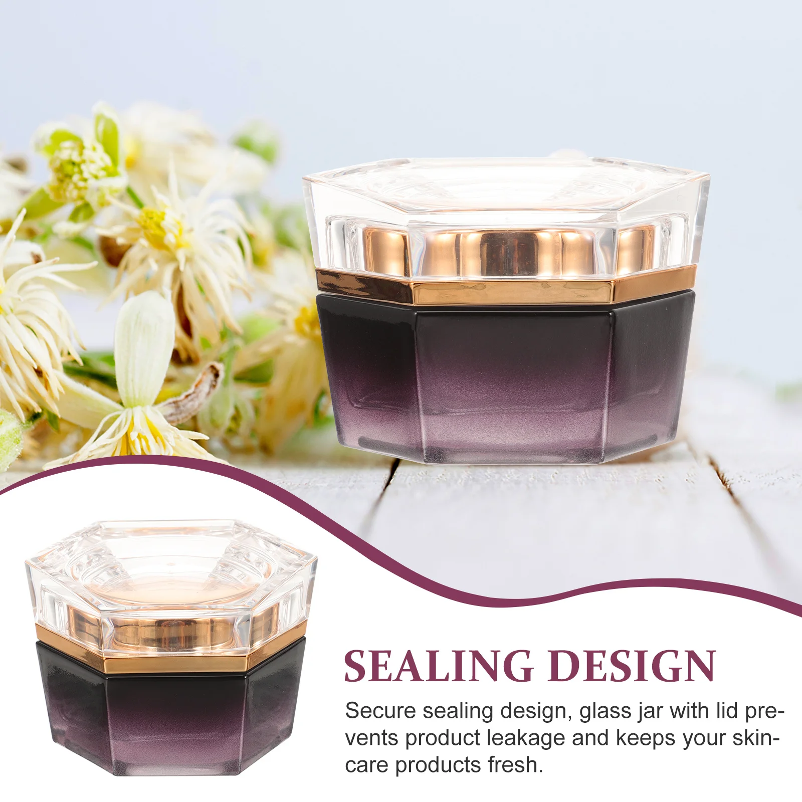 

Travel Size Cream Jar Glass Container 20g Leakproof Reusable Skincare Moisturizer Container Small Glass Jar