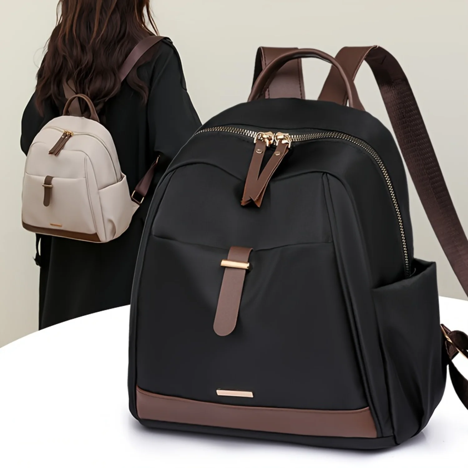 Fashion Large Capacity Backpack, Preppy College School Daypack, Women's Casual Travel Commute Knapsack