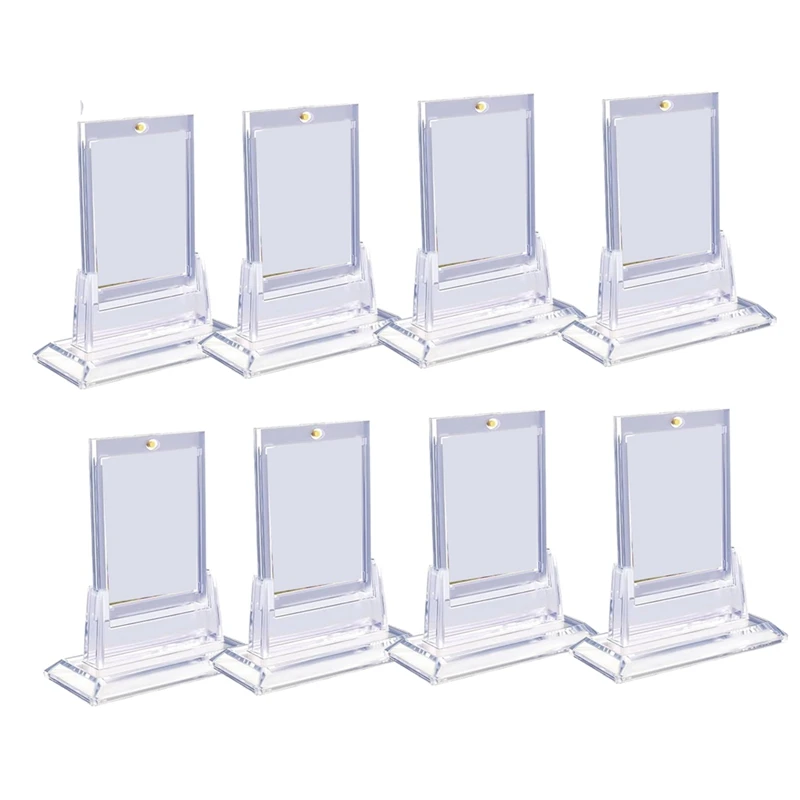 NEW-8PCS Magnetic Card Holders For Trading Cards, Card Protector Holders With Acrylic Stands Base For MTG,Sports Cards