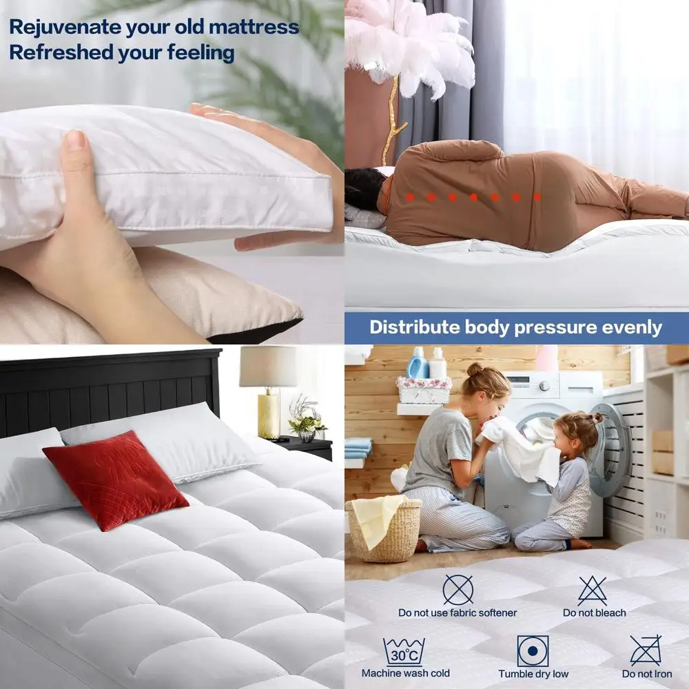 

Очень толстый охлаждающий наматрасник с хлопковым верхом и альтернативным наполнением вниз, верхняя крышка подушки для матрасов размером 8-21 дюймов (72x84