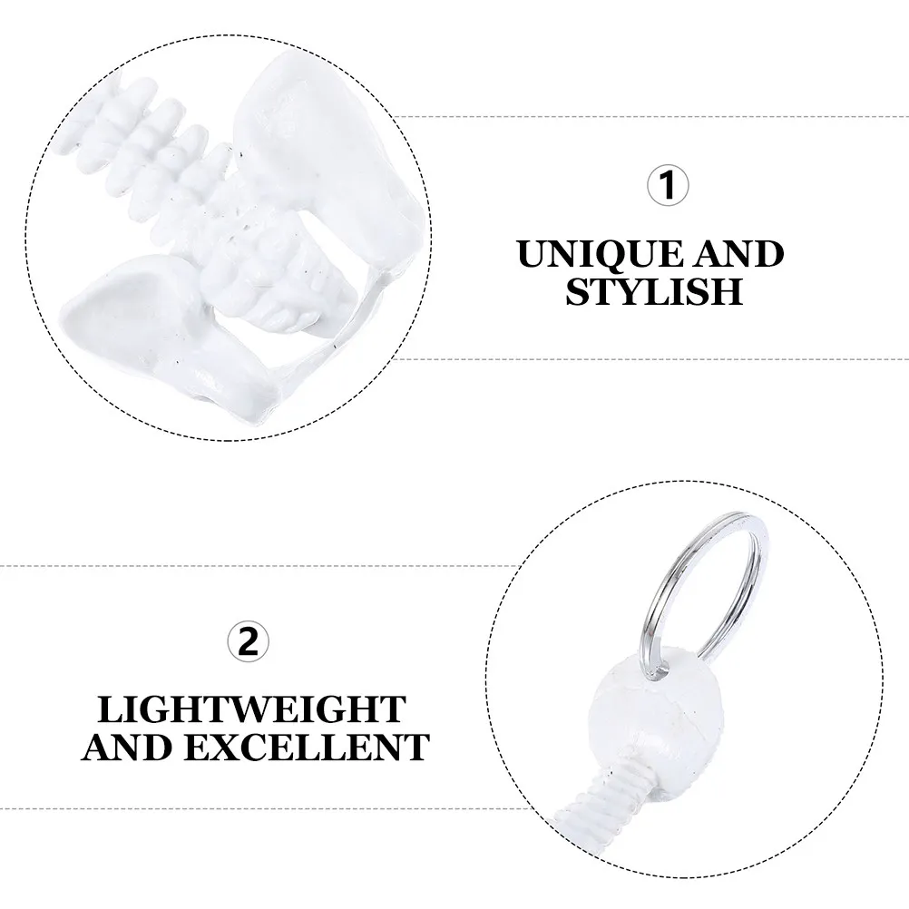 Human Spine Keychains 2Pcs White Plastic Vertebral Column Pendants Anatomy Study Tools Medical Gifts