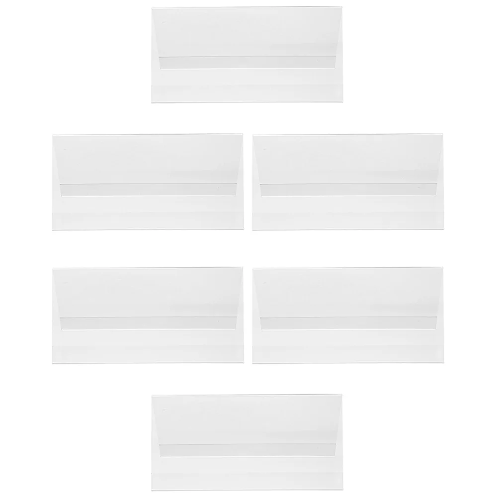 

6pcs Conference Table Cards 150x80mm Acrylic Reusable Double sided Desk Plates for Wedding Exhibitions Party Decorations