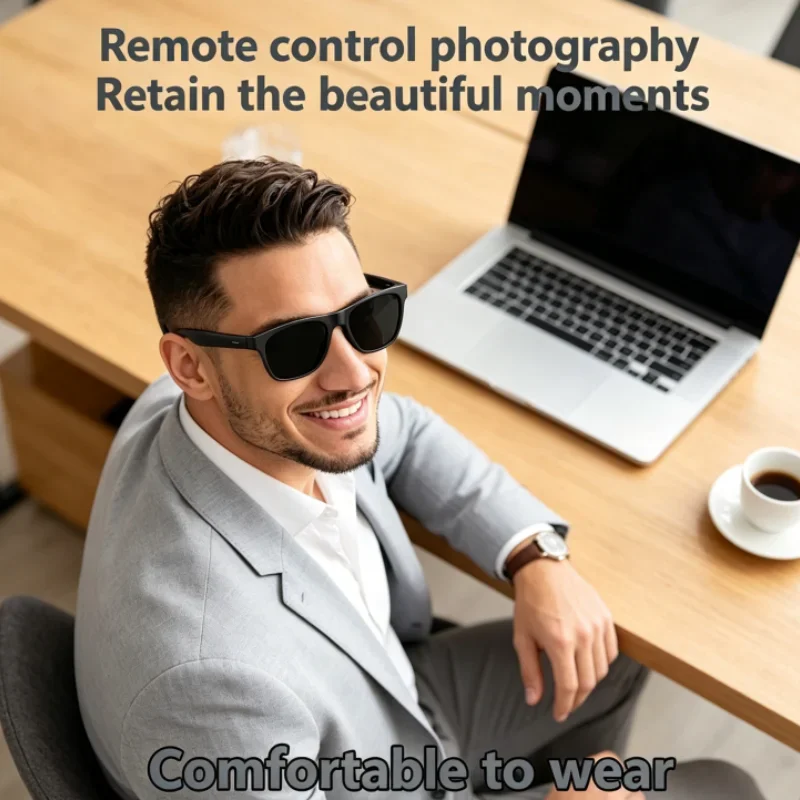 

Remote Control For Men Women Gifts Touch Photography Voice Assistant Premium AI Smart Glasses Wireless Bluetooth Call