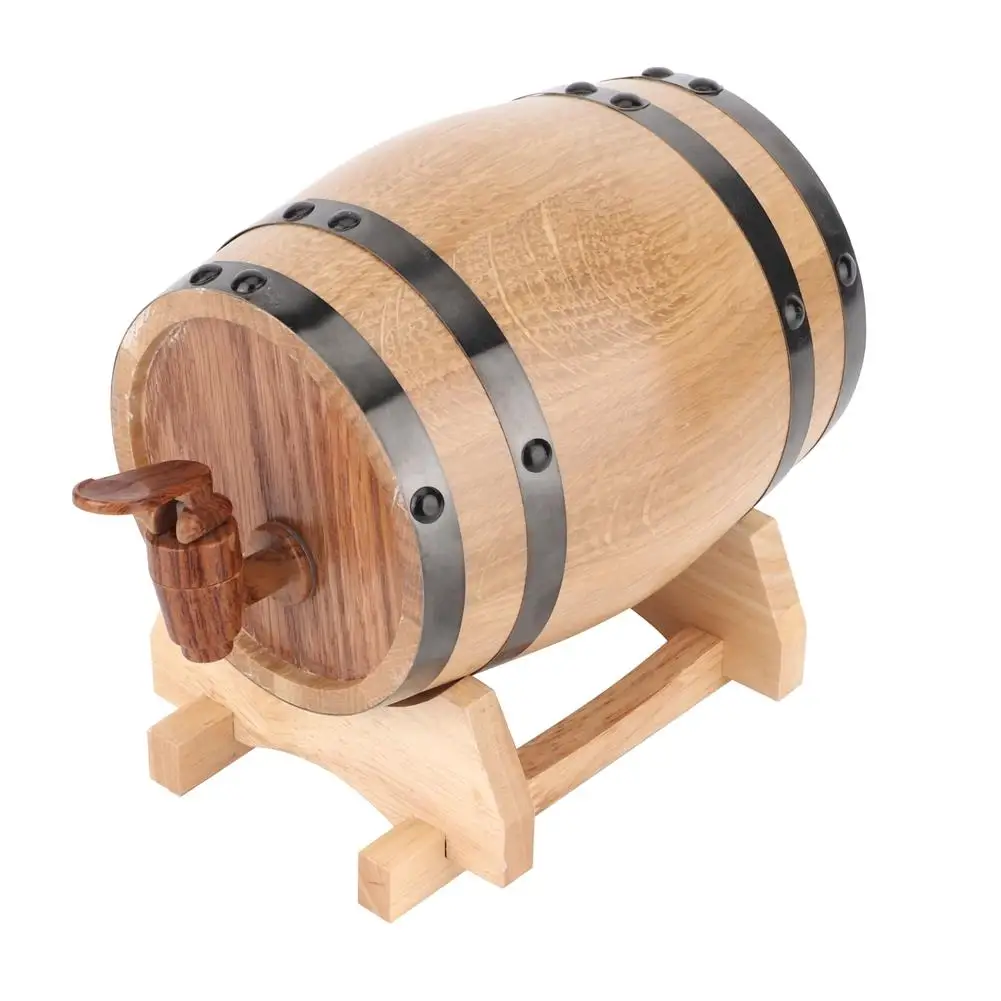 Mini Oak Wood Wine Barrel Keg Home Brewing Equipment - 1L Portable Household Barrels