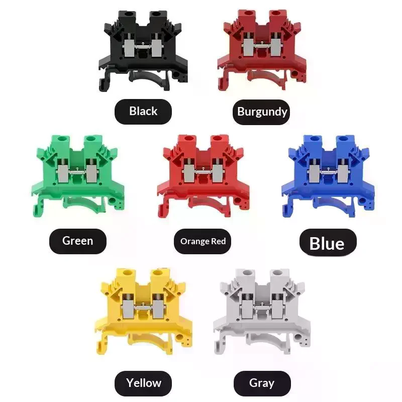 10Pcs UK 2.5 Terminal Block UK2.5B Screw Connection Connect Strip 2.5B 2.5mm² Cable Electrical Din Rail Wire Connectors Secure