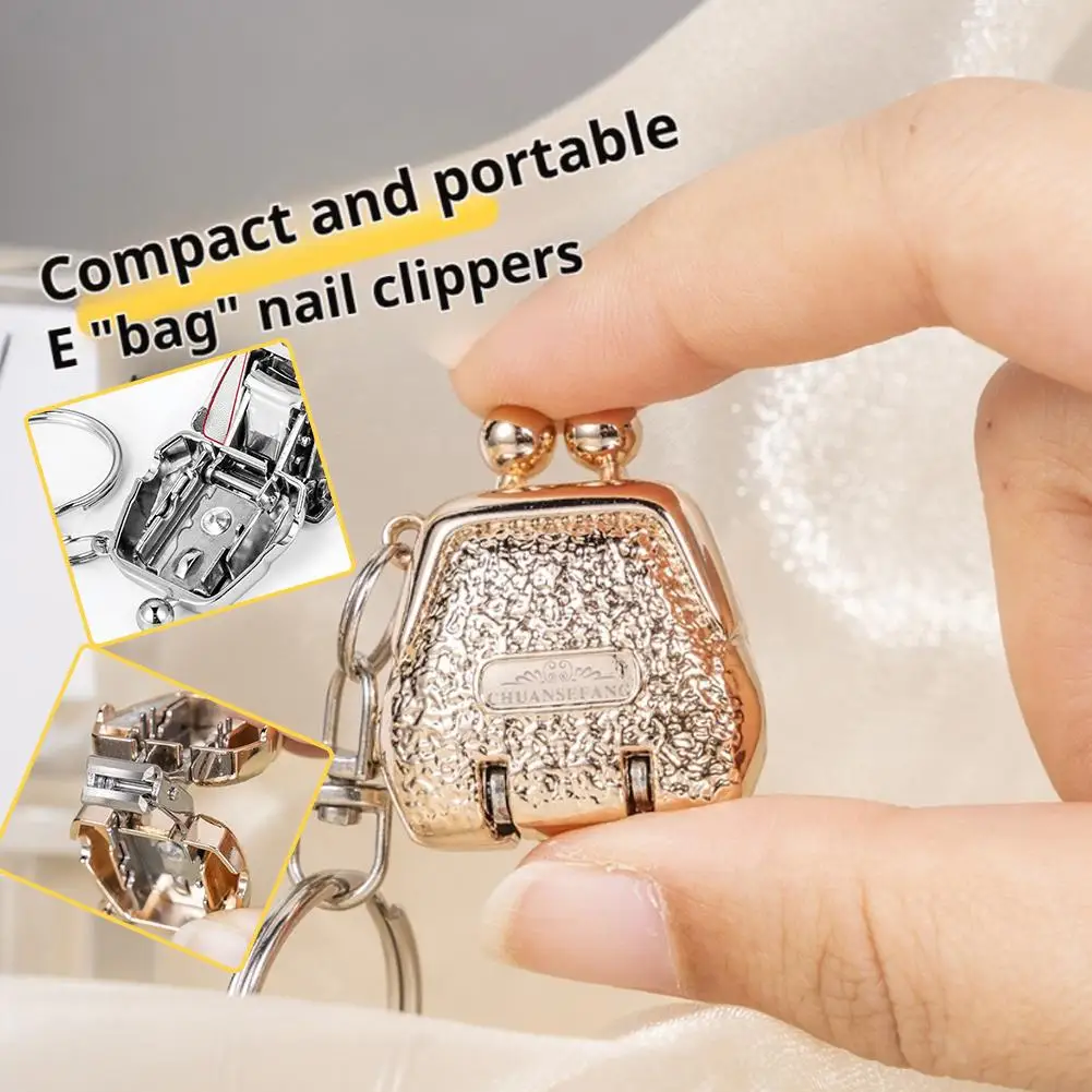 Neue Edelstahl Fingernagel Metall faltbare Mini Nagel Trim Nägel kreative Gepäckfach Schlüsselanhänger