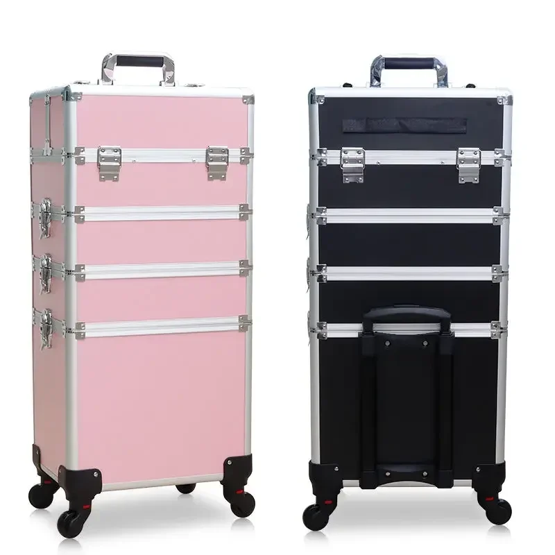 2024 New Large Makeup Box Artist Professional Beauty Cosmetic Cases Make Up Bag Tattoo Nail Multilayer Toolbox Storage Organizer