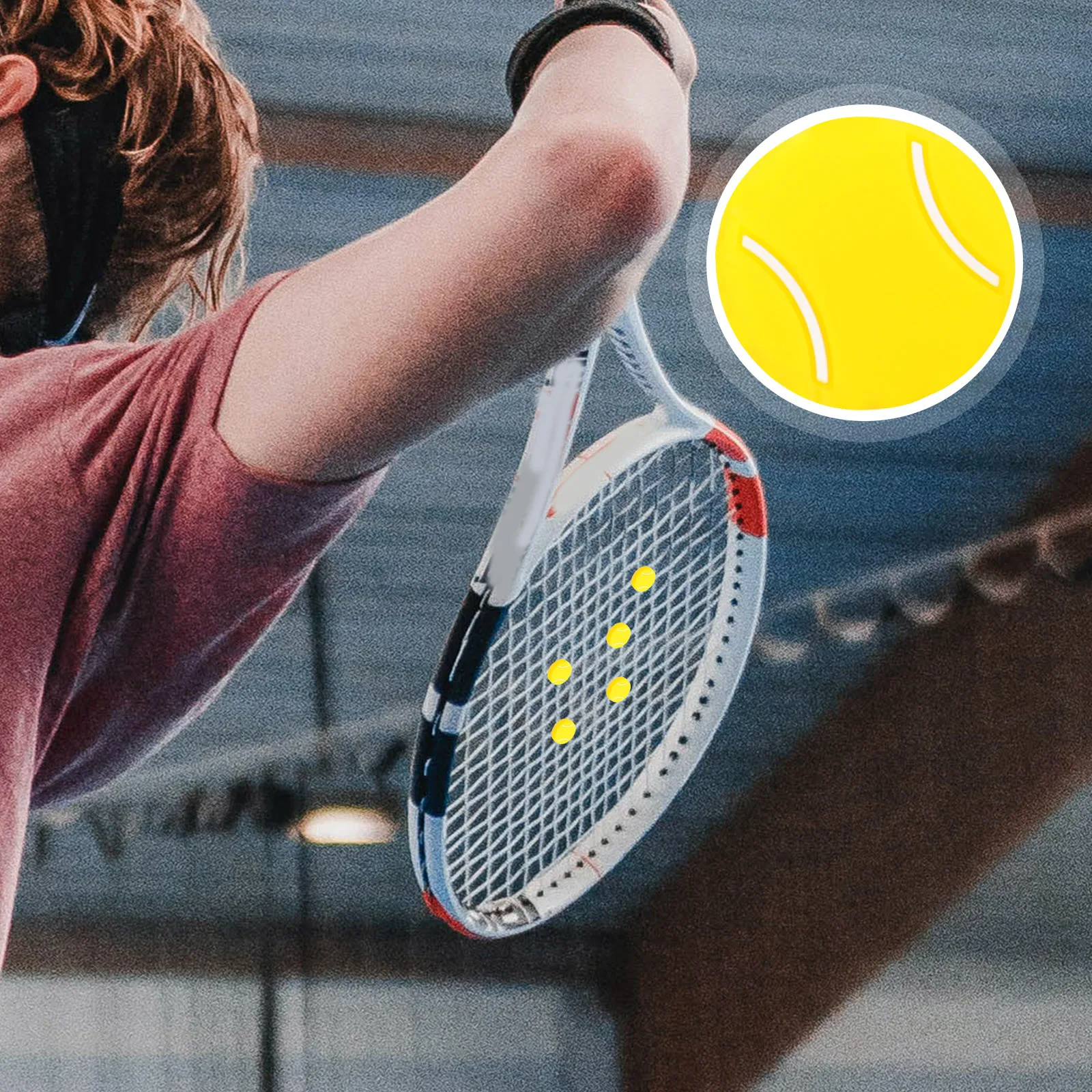 5Pcs Tennis Racket Dampeners Silicone Cartoon Shock Absorbers Simple Clip Vibration Dampener Tennis Gear Silicone Racket Damper