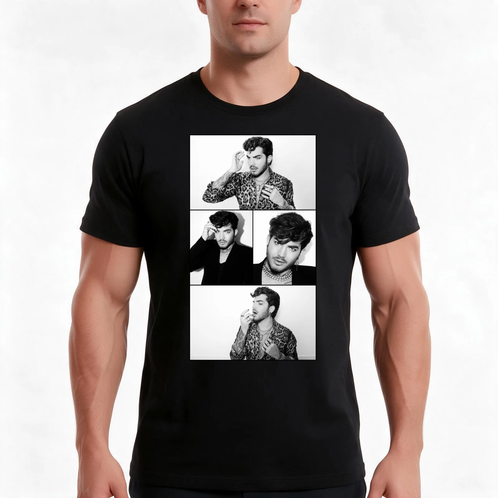 Stunning Adam Lambert T-Shirt, Summer Casual Cotton Tee, Oversized Streetwear Tops, Vintage Graphic Print, Unisex Men Women