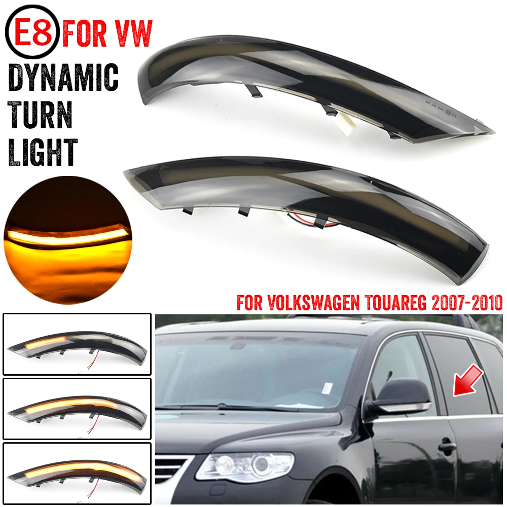 

2PCS Black Car Dynamic Turn Signal Light LED Side Mirror Indicator Blinker Lamp For VW Touareg I MK1 7L Facelift 2007-2011