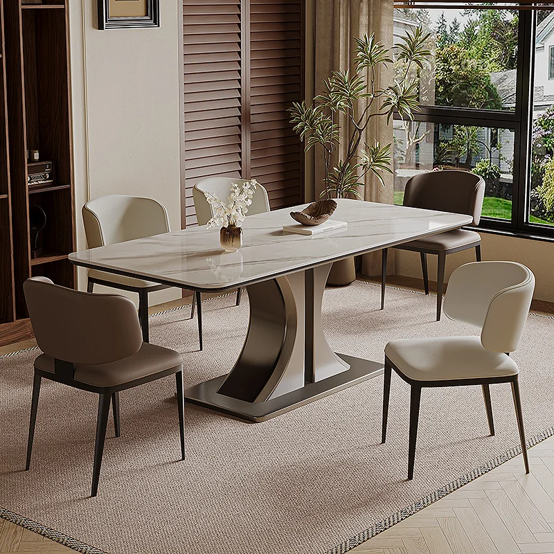 

Luxury Marble Dining Table Mobile Restaurant Coffee Side Study Gaming Dining Table Lounge Mesas De Comedor Living Room Furniture