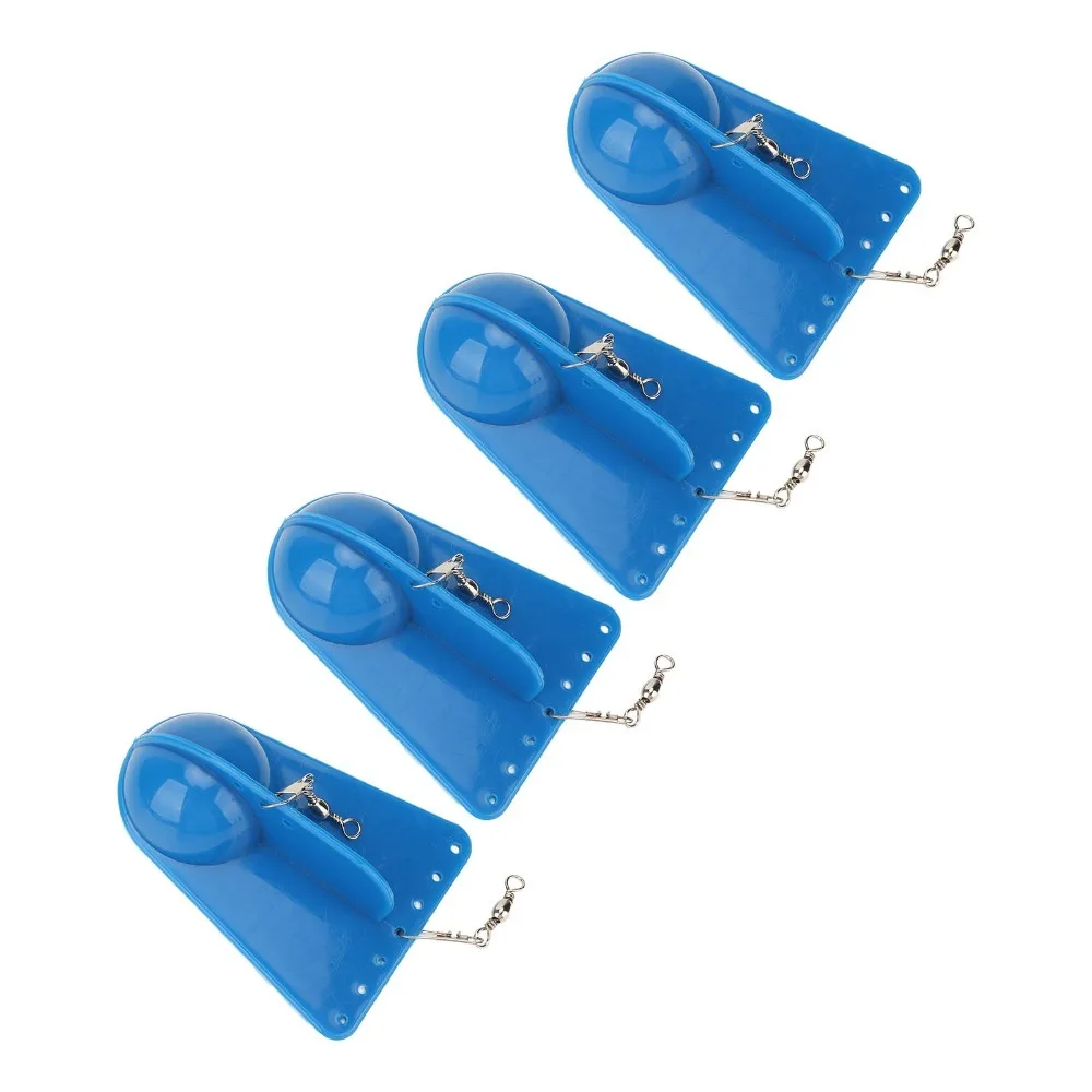 4 قطعة من البلاستيك المتين لصيد الأسماك لوحة غوص مستديرة للبطن الأزرق لصيد الأسماك لوحة غوص الطعم لوحة غواص قارب صيد الأسماك