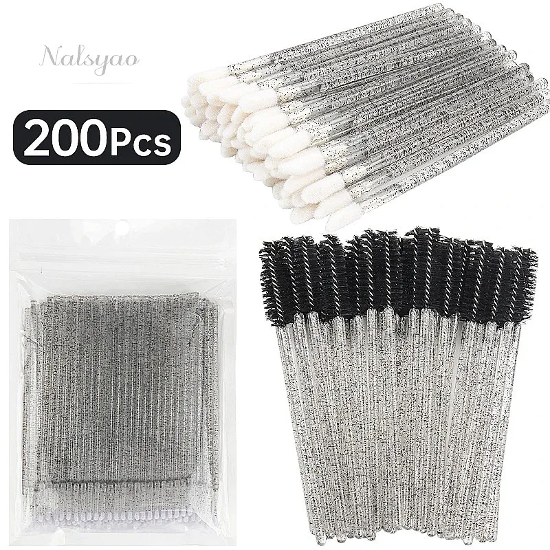 200 Pcs Eyelash Extension Makeup Set, Micro Removal Brush & Lipline Brush for Women Lash Make Up Tool
