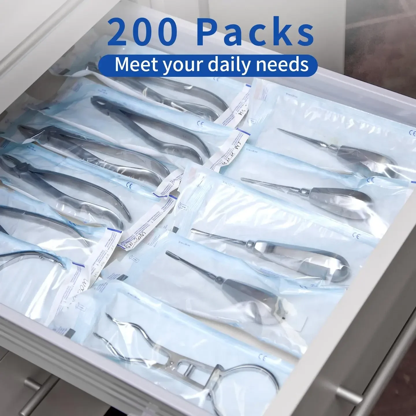 200-10PC Disposable Self-sealing Sterilization Pouches Bag 7 Sizes Tattoo Nail Art Accessories Supplies Self-adhesive Clean Bags