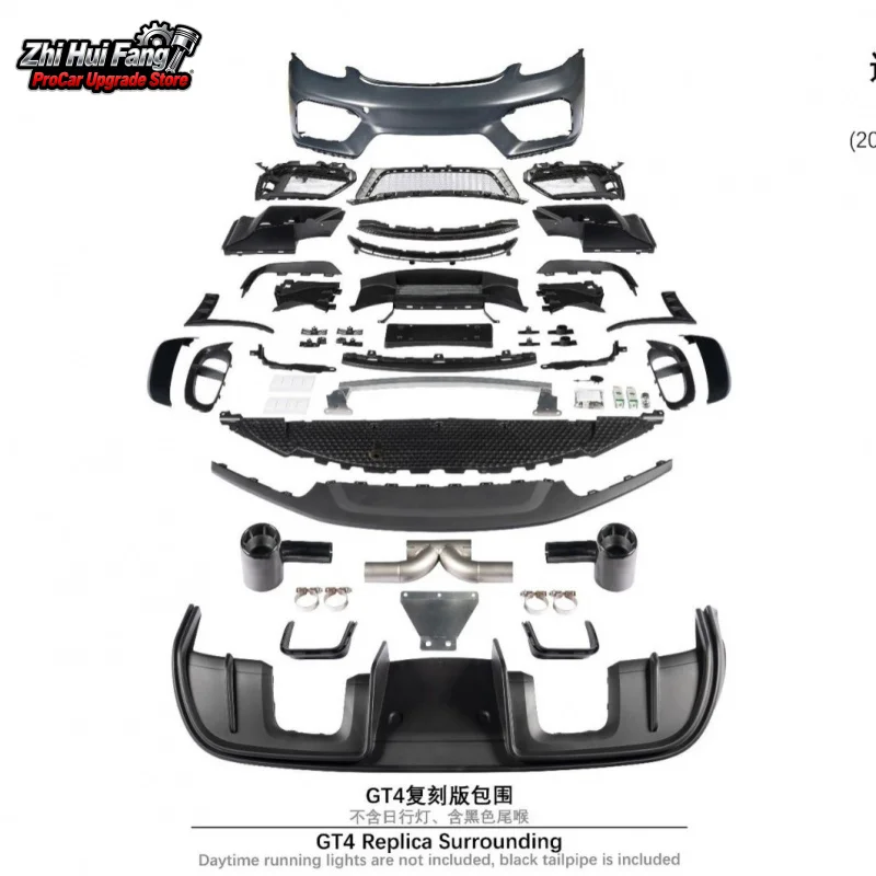 

Подходит для 16-струбного обновления Porsche 718 GT4, реплика передних и задних бамперов, без дневных ходовых огней