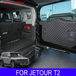 For Jetour T2 Traveler 2023 2024 Trunk Mats Leather Durable Cargo Liner Boot Carpets Interior Luggage Full Cover Car Accessories