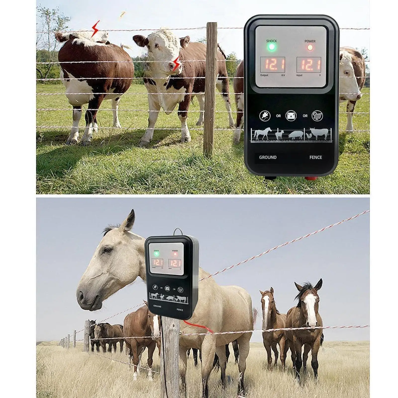 

Electric Fence Charger Accessories for Livestock Wildlife Preventions Garden