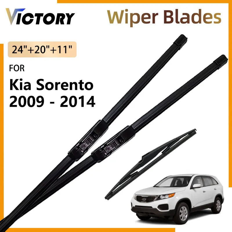 Front Rear Wiper Blades For Kia Sorento LX SX XM 2009 2010 2011 2013 2014 Spirit KX-3 Accessories Windshield Windscreen Brushes