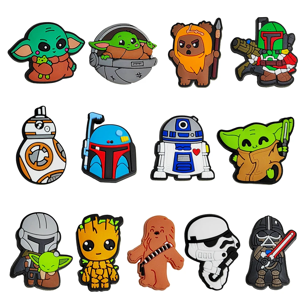 Hot Toys Disney Star Wars PVC Choes Charms Cartoon Sandals Accessories for Clogs Decorate Buckle Boys Kids X-mas Gifts image 4