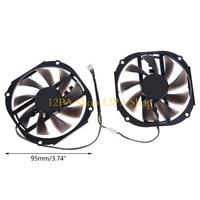 12PA 2pcs 95mm 4gb 2048SP GPU Cooler Cooling Fan for Yeston RX480 570 580 Graphics Card Fan