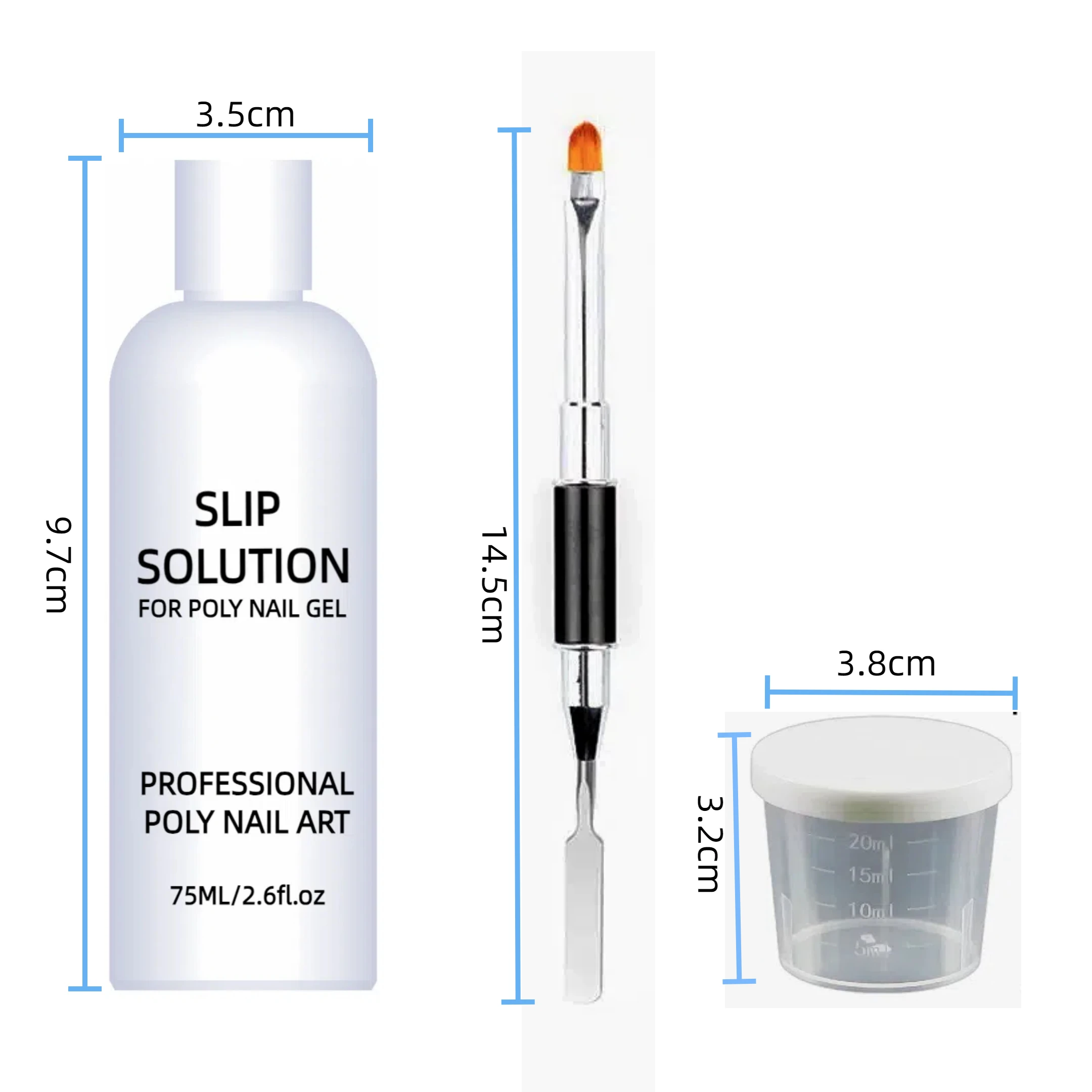 75ml Nail Slip Solution for Poly gel Extension UV Gel Extension Nail Art Manicure Design Tools