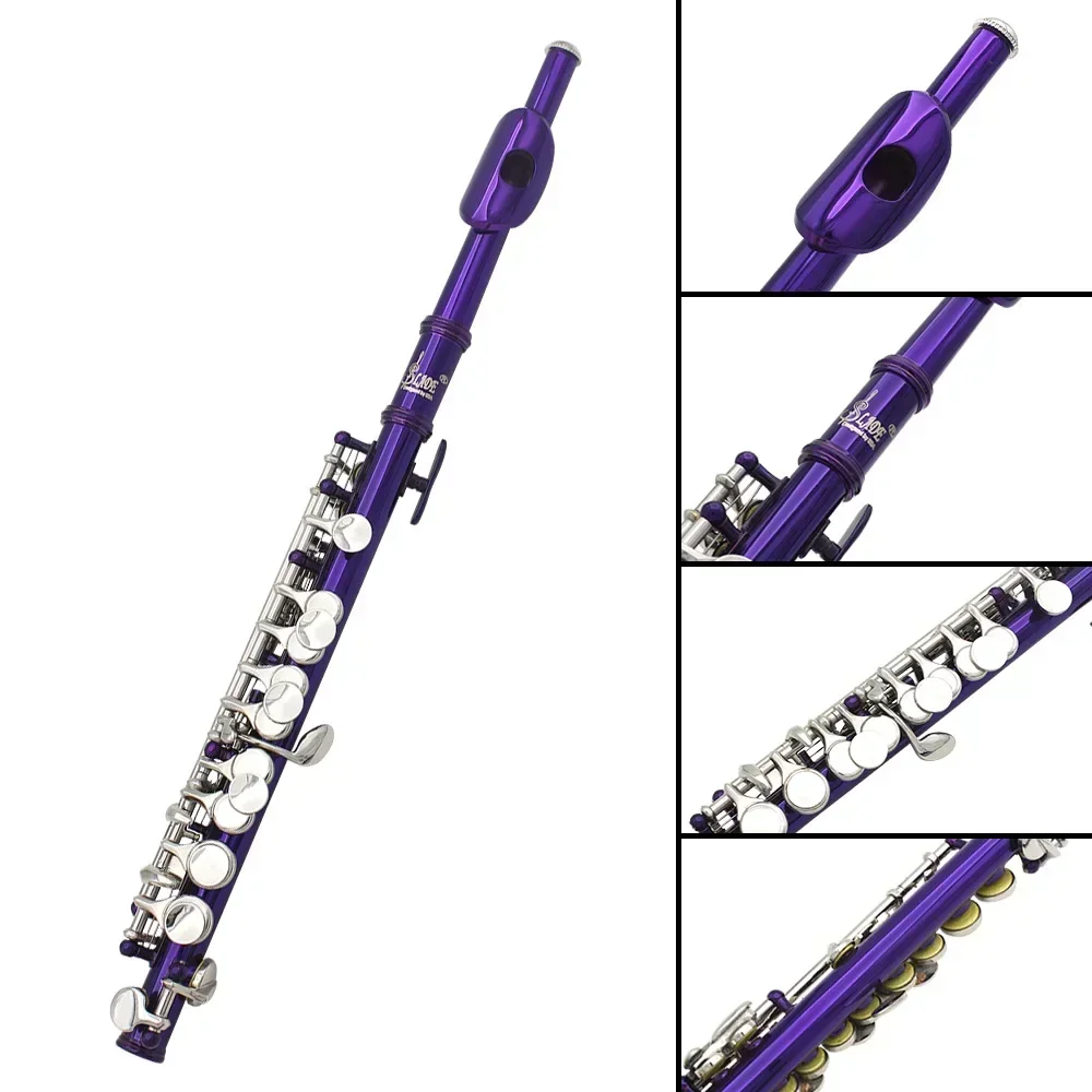 SLADE Piccolo 16 Holes C Key Multicolor Silver Key Piccolo White Copper Blow Pipe Woodwind Instrument with Accessories