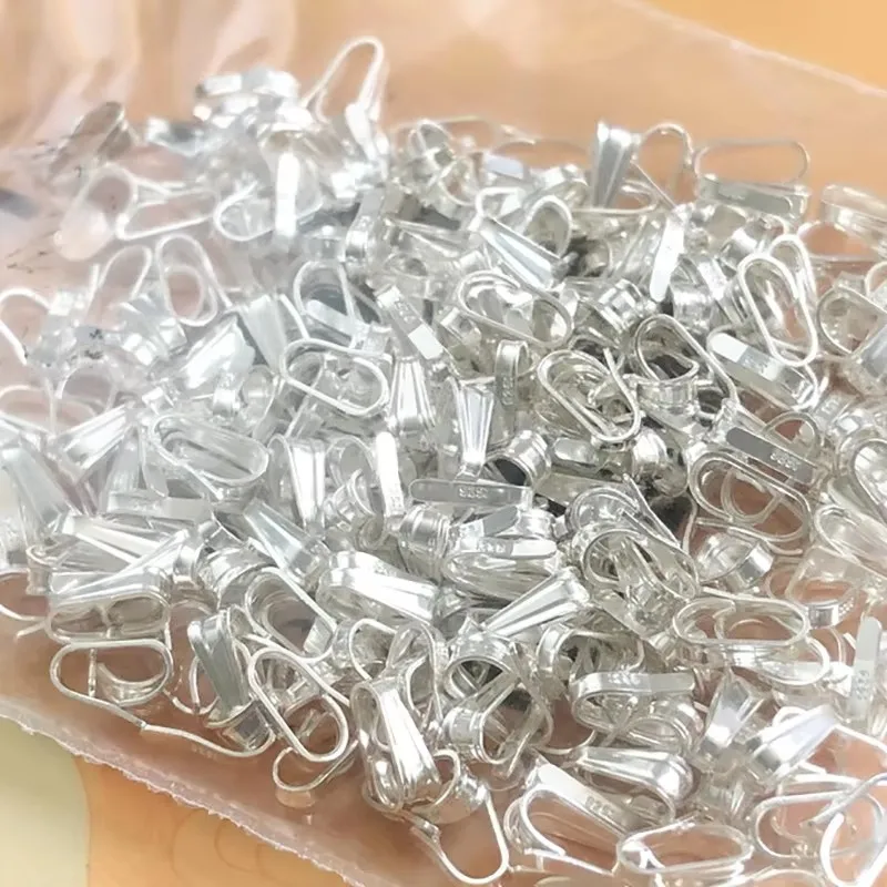 كفالات مدلاة صغيرة من الفضة الإسترليني، حجم الكفالة المعلقة - 2.2 × 5.8 ملم