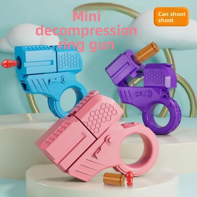 新しいミニガンシェル排出機能付き、減圧EDCフィンガーリングピストル、フィジェットスピナーラチェット、不安解消ストレス解消玩具